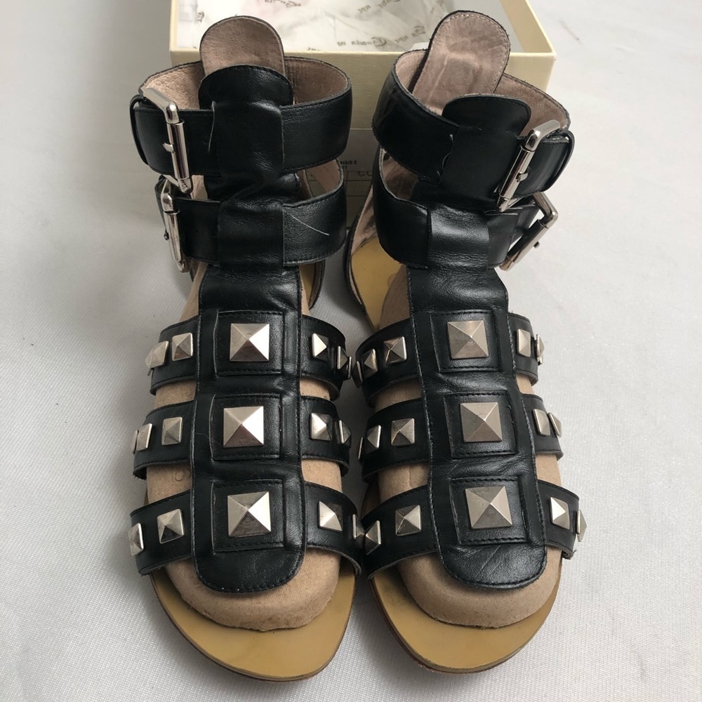Candela NYC black and silver studded Gladiator sandal